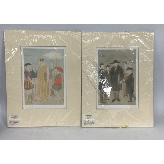 2 Antique 1925 Prints By Max Beerbohm- Nicholson Rattheson & A Caricature