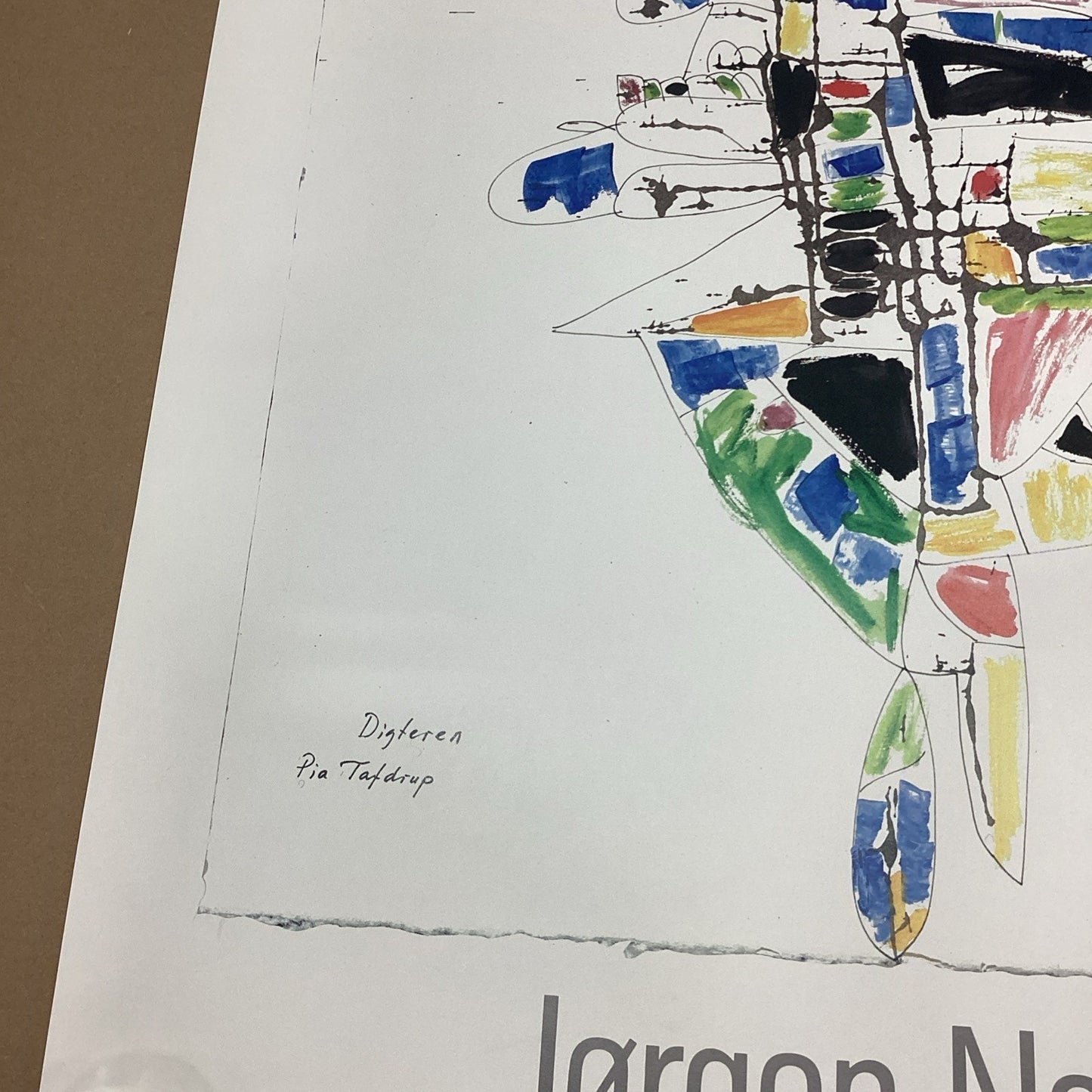 Jorgen Nash 1985 Digterportraetter Poster - 35.75x24” - Stained Border