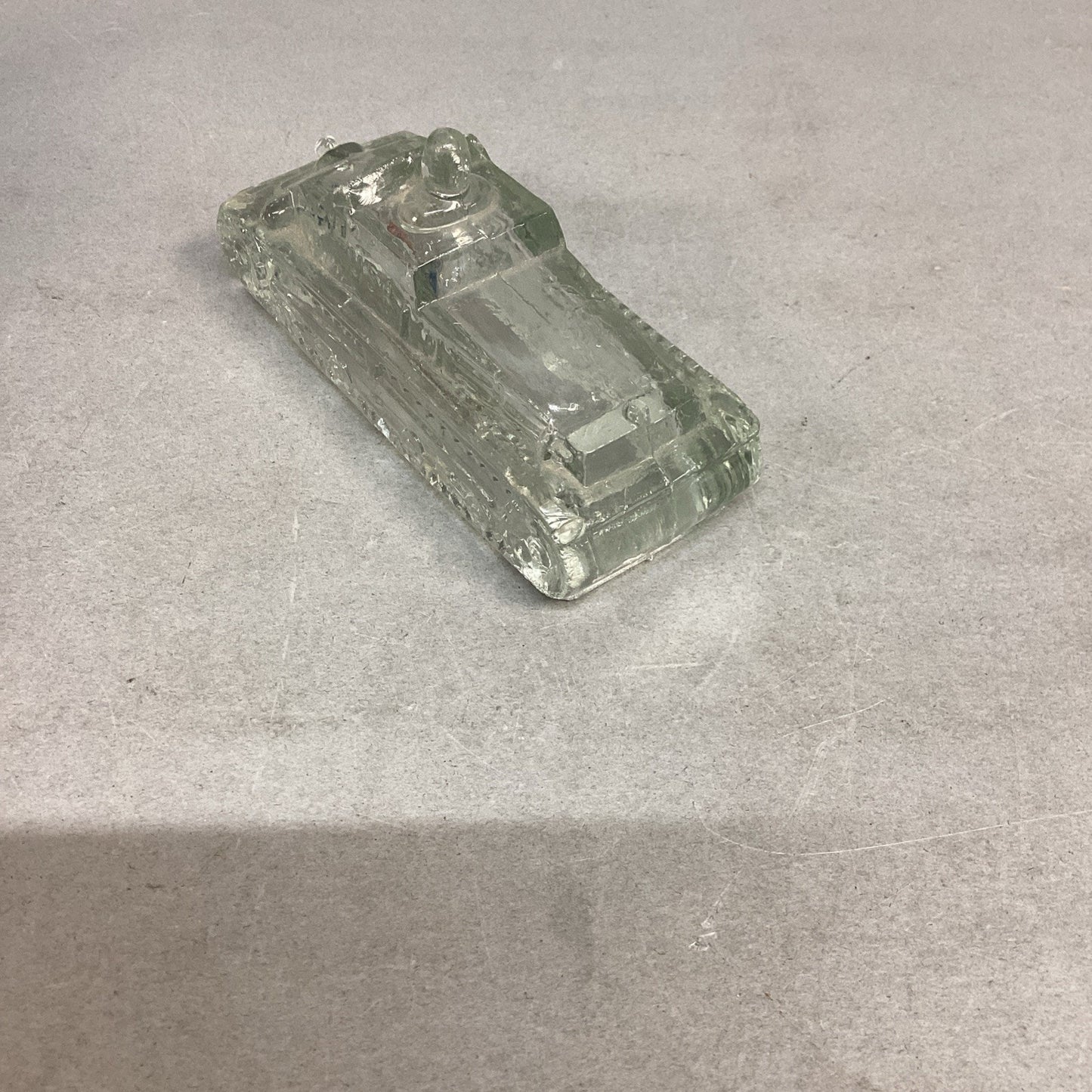 Vintage USA 1942 WWII Era Tank Victory Glass Candy Container