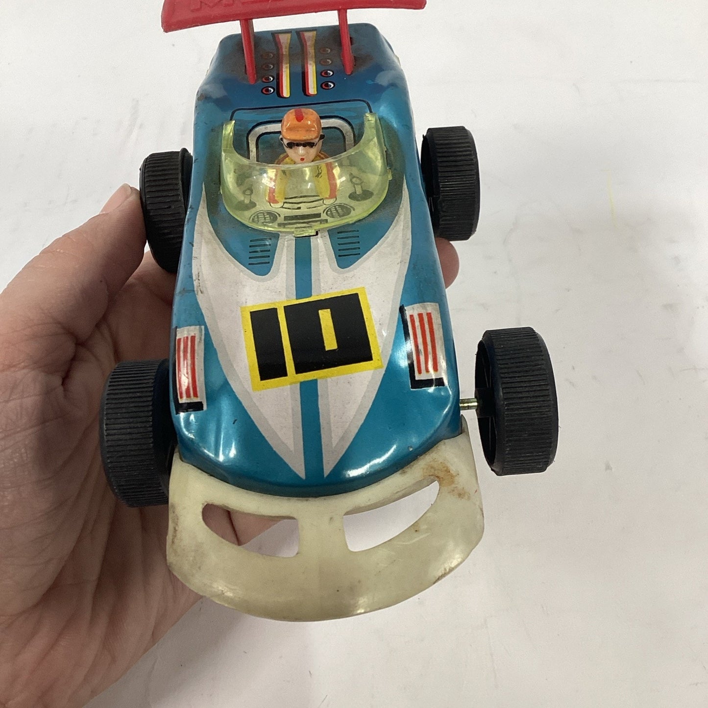 ME 811 RACER GYROACTION BATTERY OPERATED TIN TOY BLUE/RED