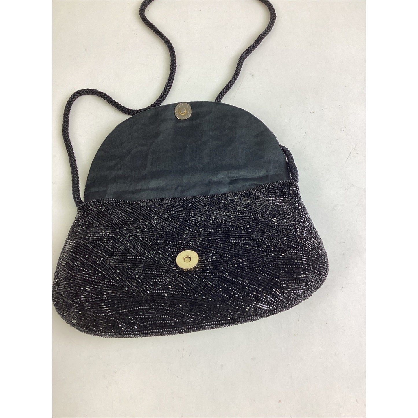 Vintage Jerome’s Black Beaded Purse Crossbody Bag - Made In Korea