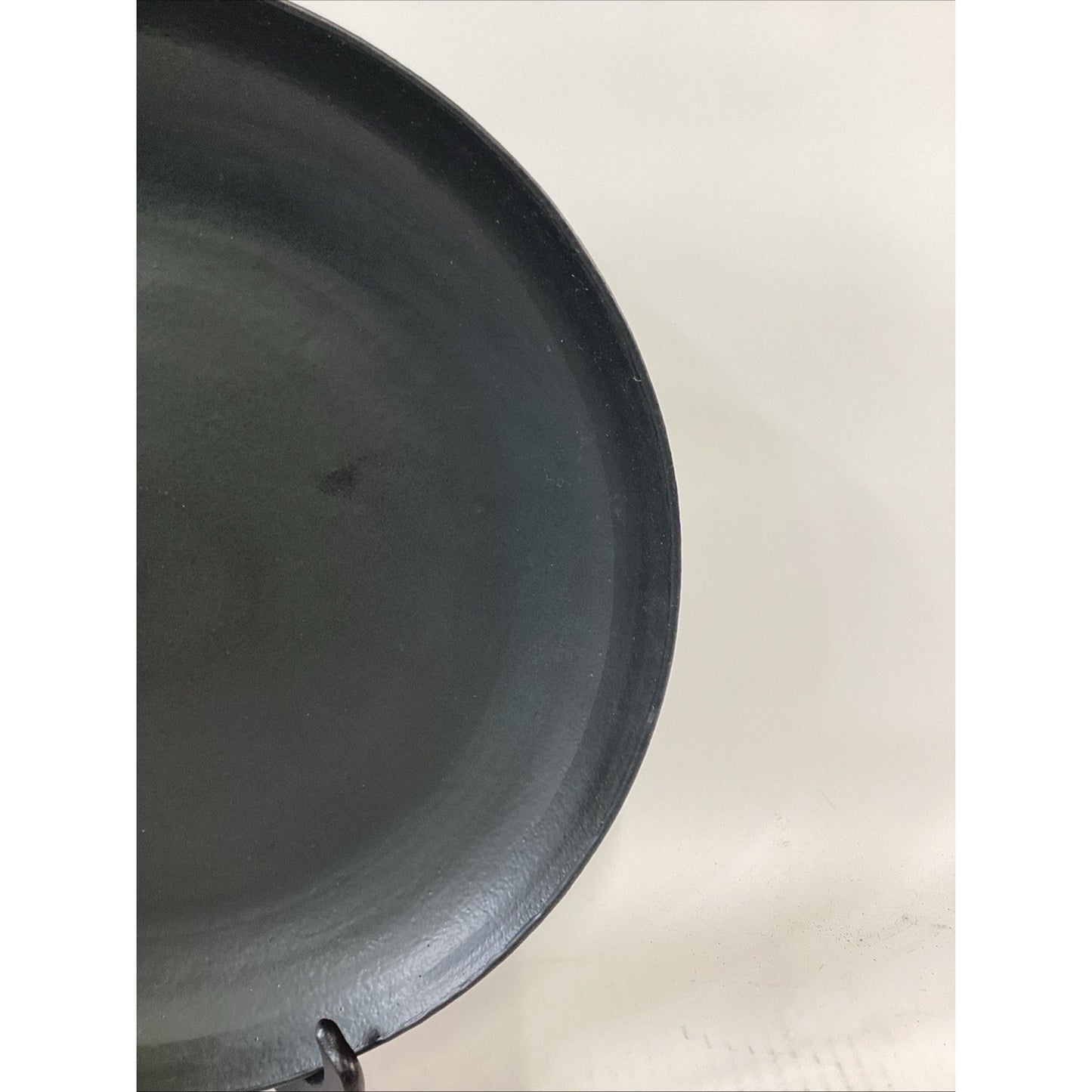 Vintage Large 14.5” Black Matte Raised Plate Platter
