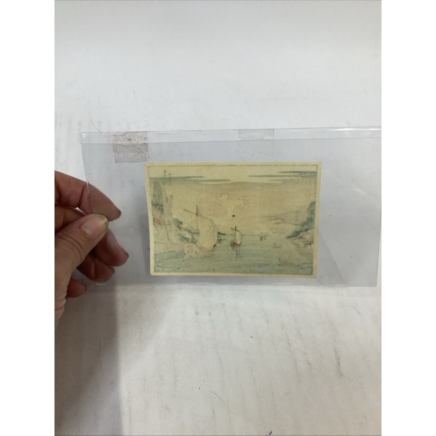 Antique 1820’s View of Tsukuda Island Color Woodblock Print