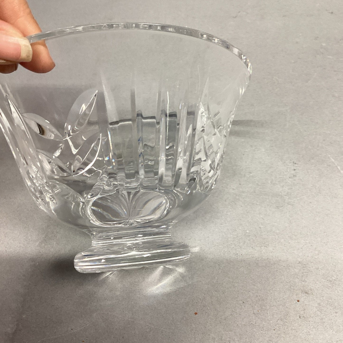 Vintage Cut Glass Crystal Candy Dish - 4”Hx6”D