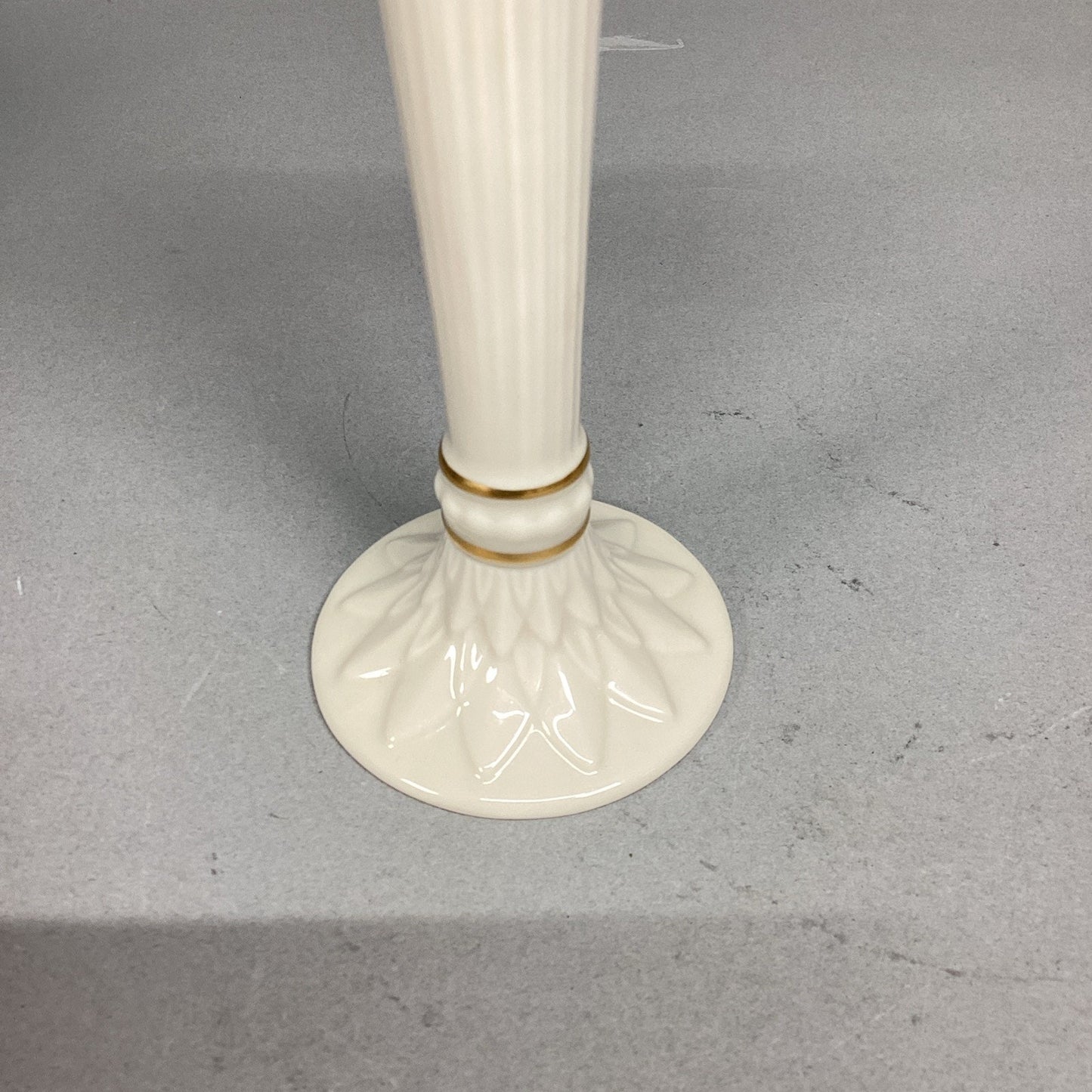Vintage Porcelain Lenox Bud Vase With Gold Trim - 9”H- Made In USA