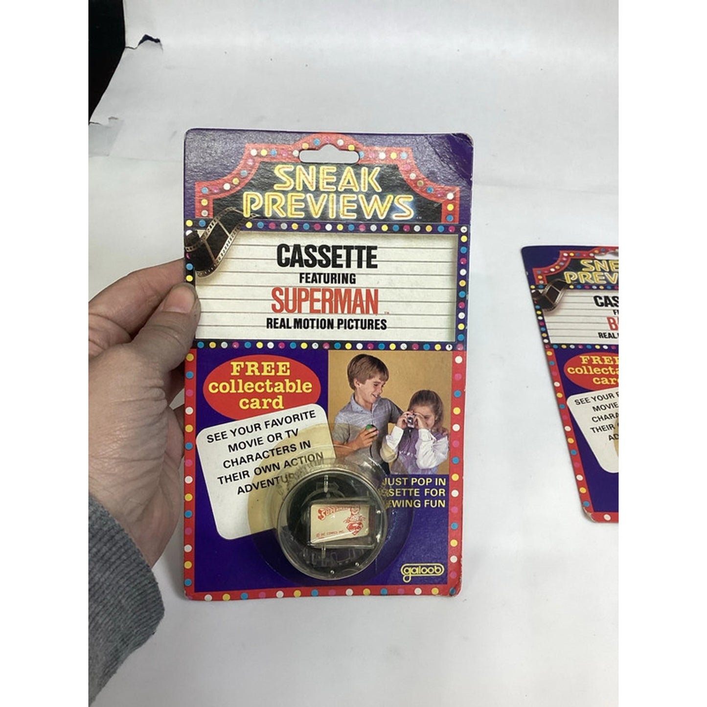 1984 Galoob Sneak Previews Cassette Superman & Batman Real Motion Pictures NOS