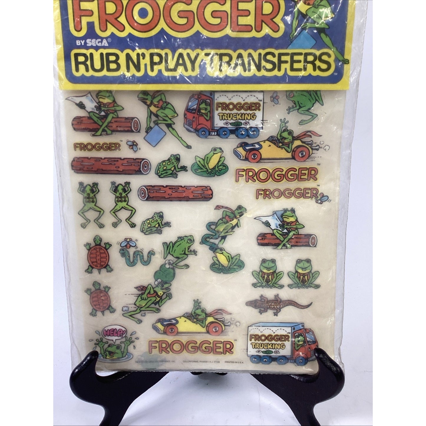 Frogger Rub N' Play Transfers 1981 Sega Arcade Atari Game Colorforms