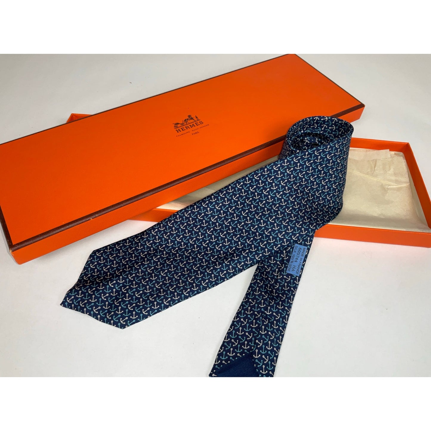 Men’s Hermès Anchor Tie REF: 605744 HA | No Box
