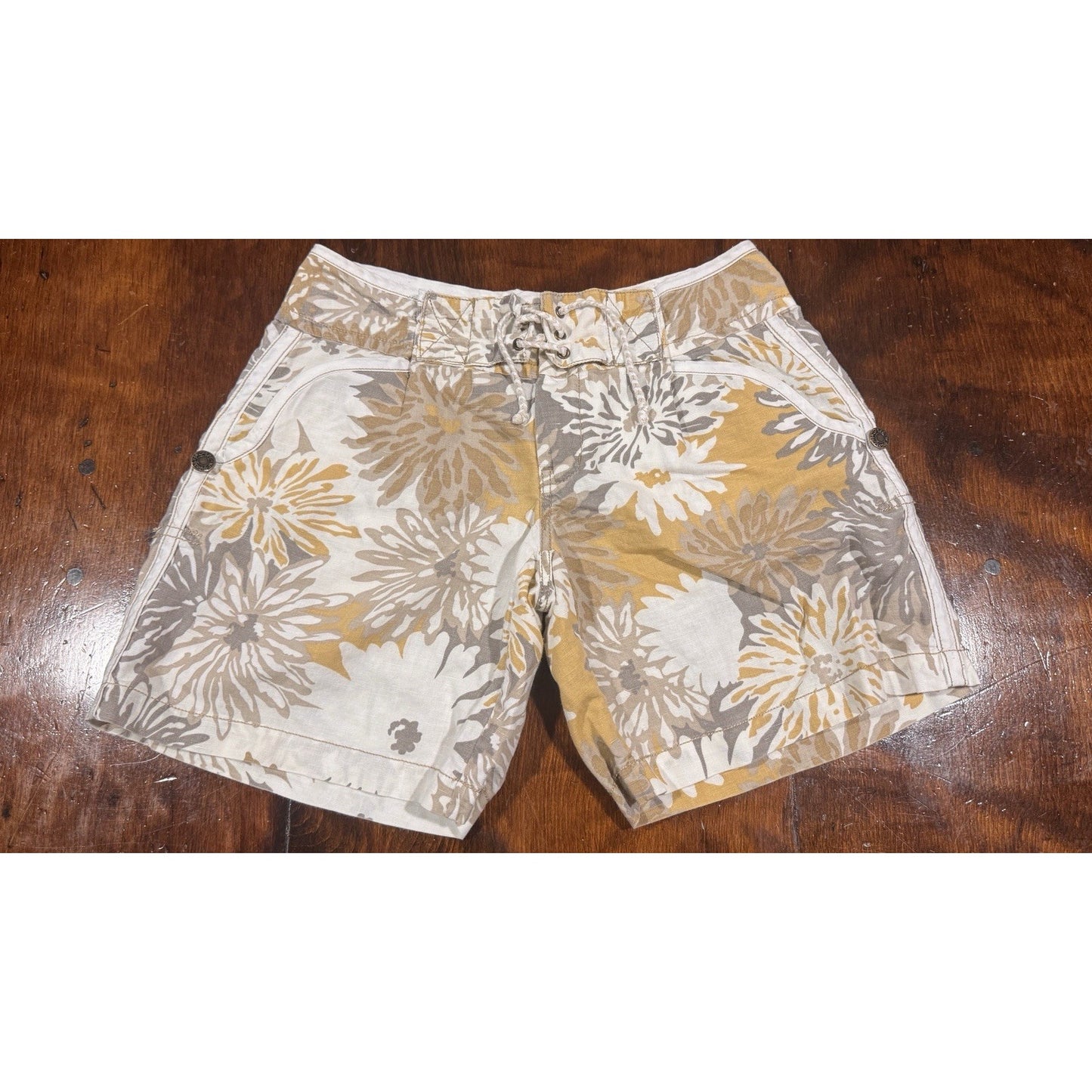 Free People Floral Shorts Size 4 Lace Up Boho Summer