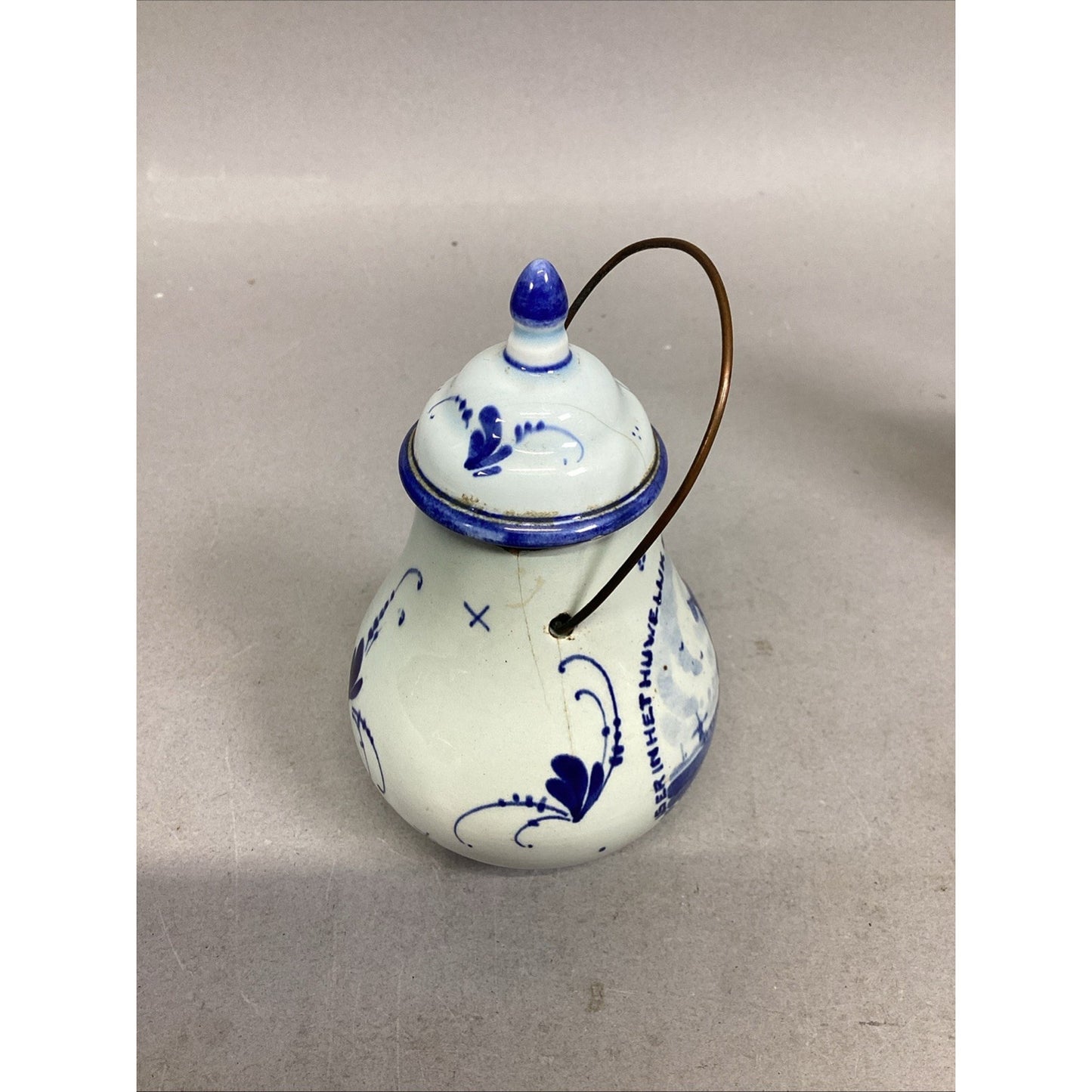 Delft Sugar Bowl, Jug, Bowl And Shoe Figurines - Made In Holland