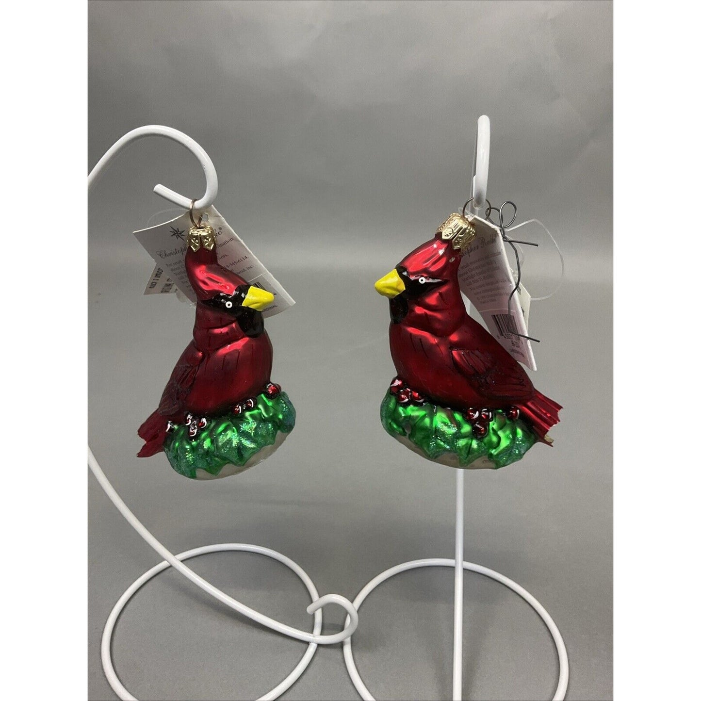 2 Christopher Radko Celebrations Red “Christmas Cardinal” Ornaments / Damaged