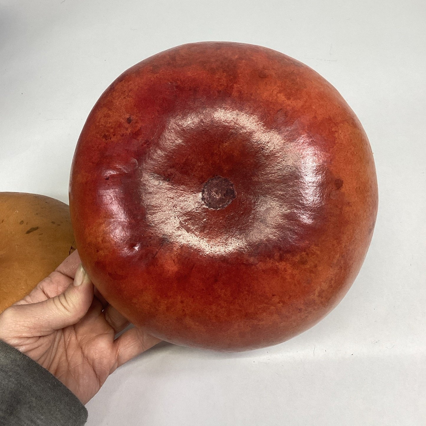Vintage Handmade Hawaiian Gourd Container - 7.5”Dx5.5”H