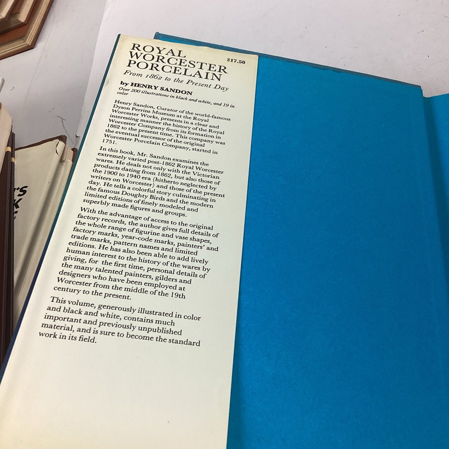 Royal Worcester Porcelain Book Henry Sandon Hard Cover - 1975
