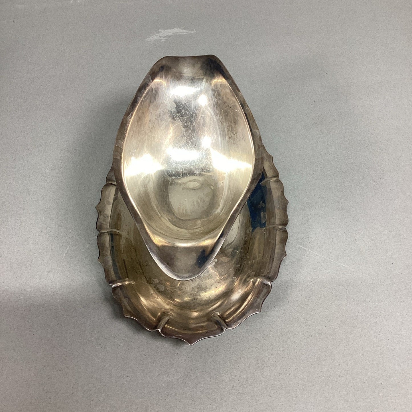 Early American International Silver Company Gravy Boat - 8x5.5”