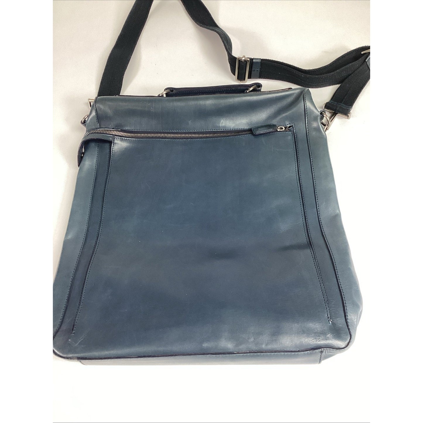 Marni Navy Blue Leather Tote Shoulder Messenger Bag W/ Shoulder Strap/2 Pockets