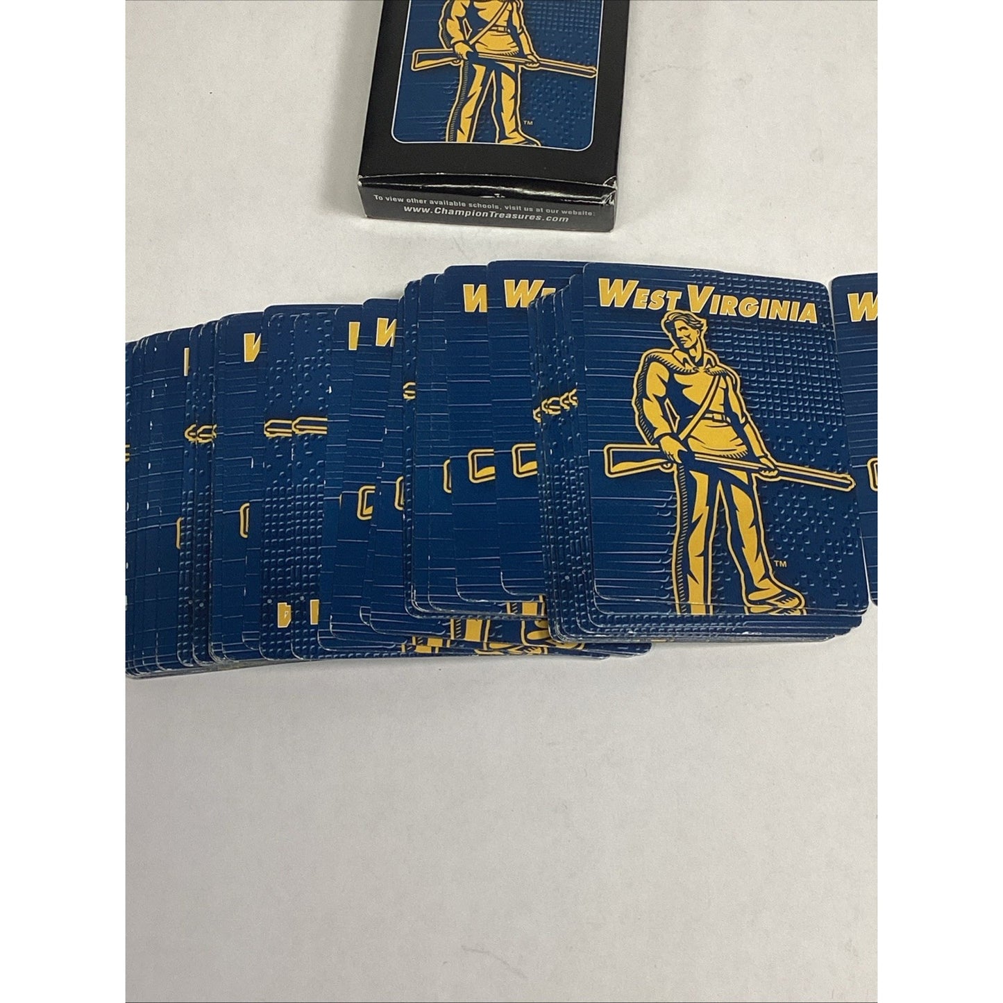 Champion Treasures Team Spirit West Virginia Mountaineers Playing Cards & Box
