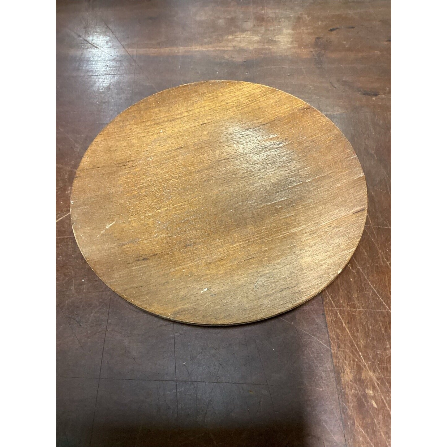 Vintage Teak Wooden Bowl - 9”D And Plate - 8”D