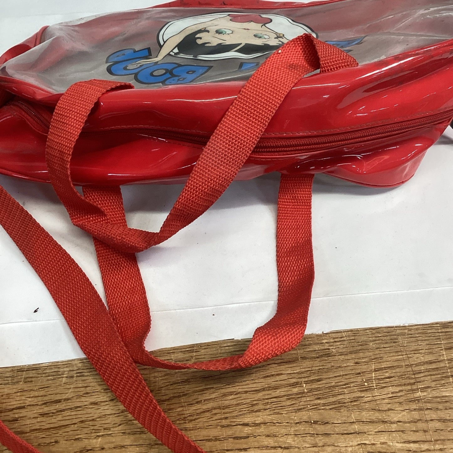 Vintage Betty Boop Clear Duffel Bag W/ Hand Straps And Shoulder Strap