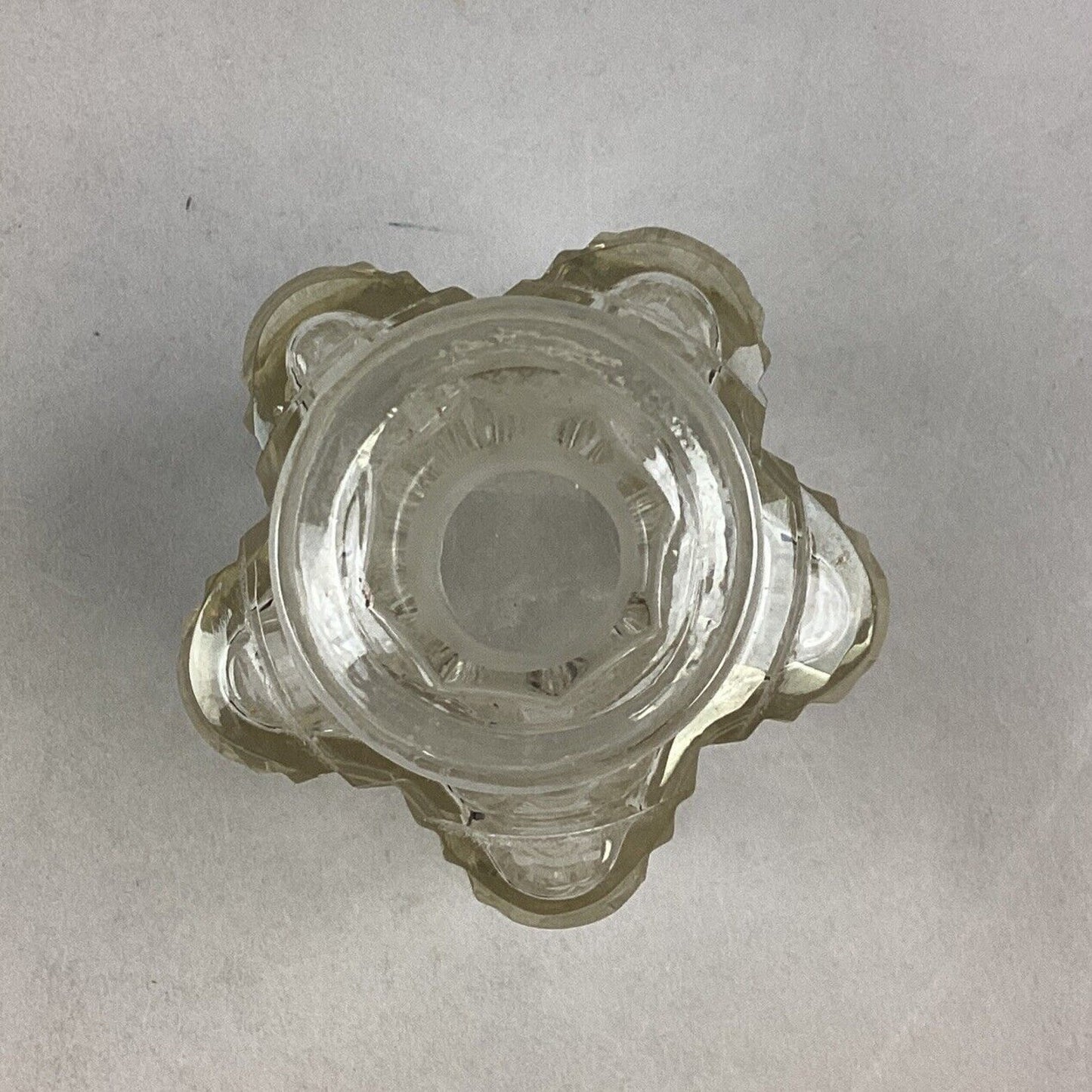 Vintage Cut Glass Whiskey Decanter Without Stopper - Textured Glass - 4.25”
