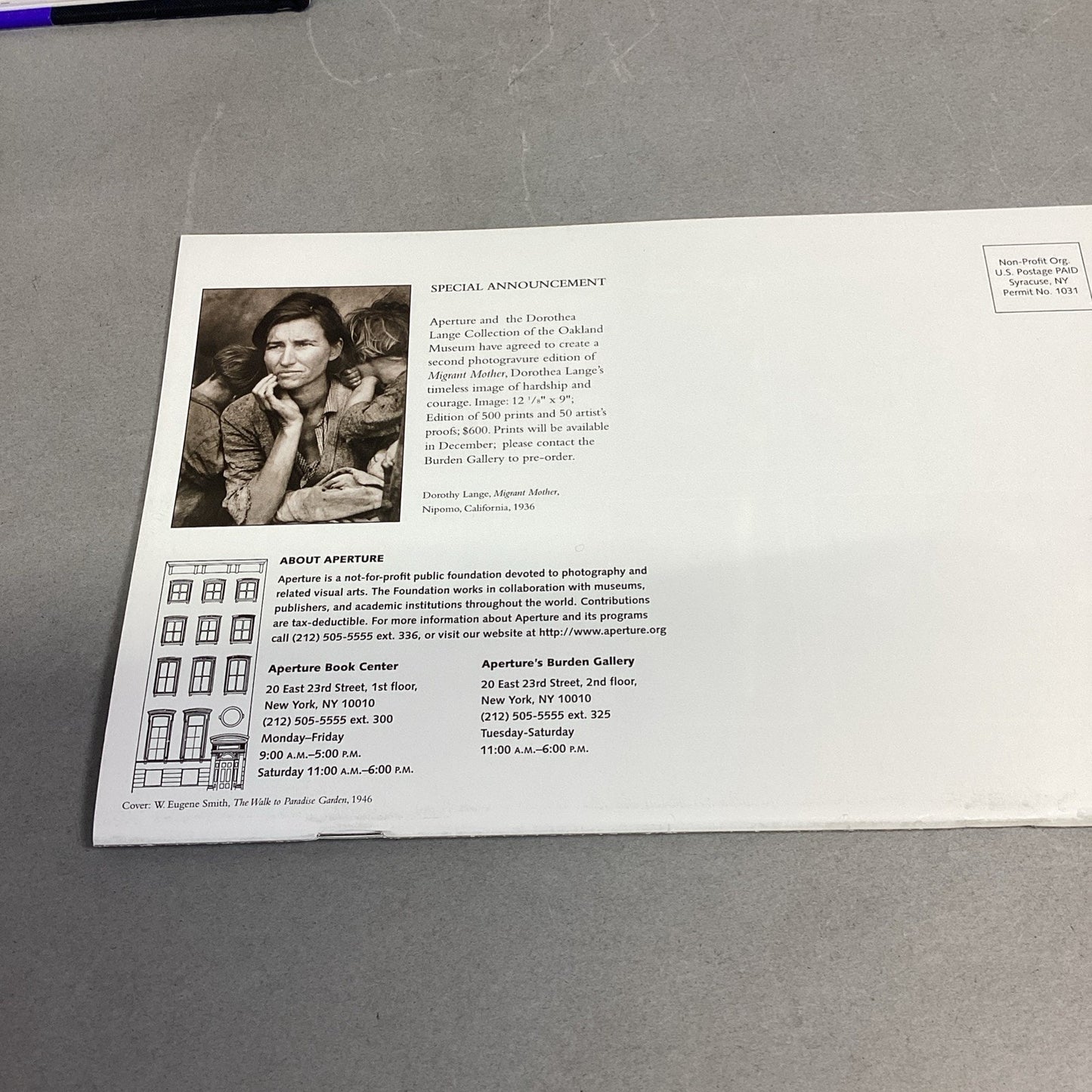 Master Photographs from PFA Exhibitions 1959-67, 2 Post Cards & Ltd Ed Portfolio