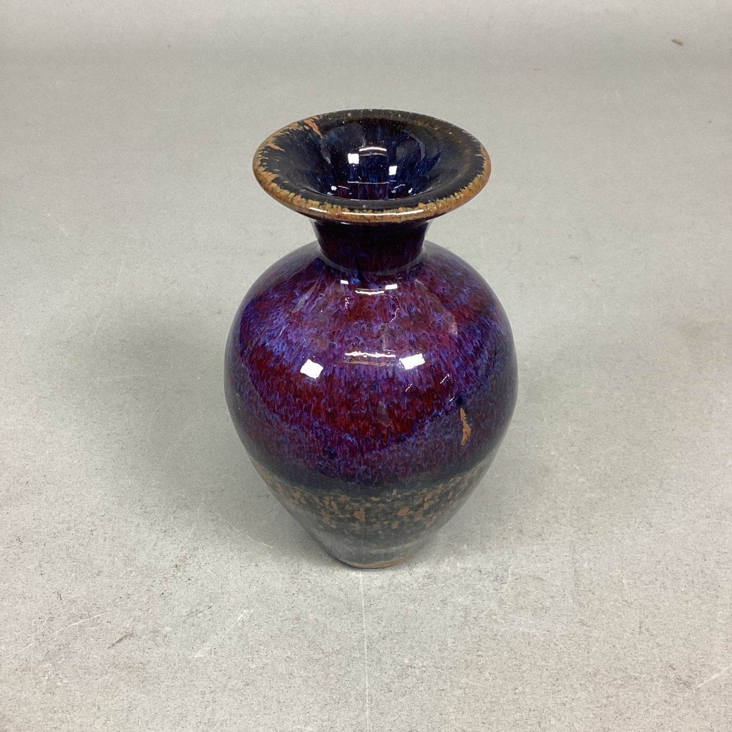Multicolored Handmade Pottery Art Bud Vase - 4.5”H