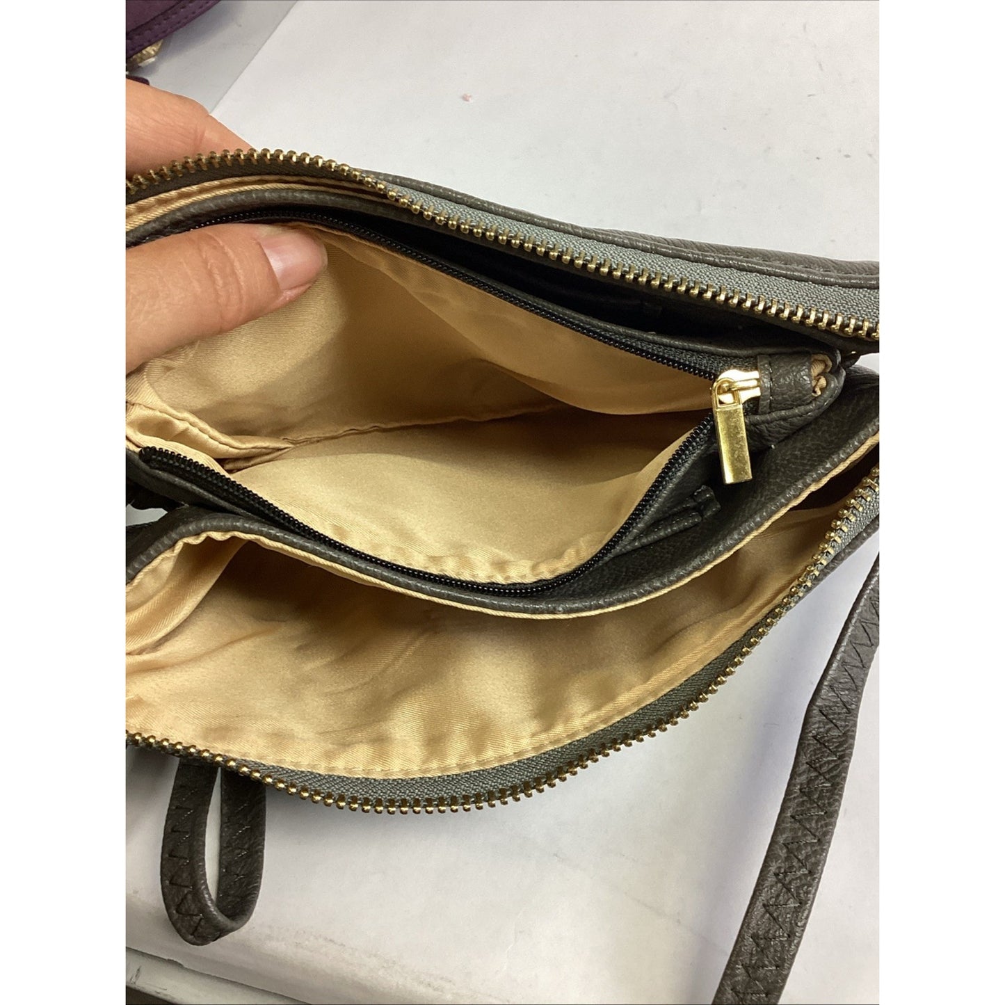 Michael Kors Gray Leather Purse Crossbody Bag