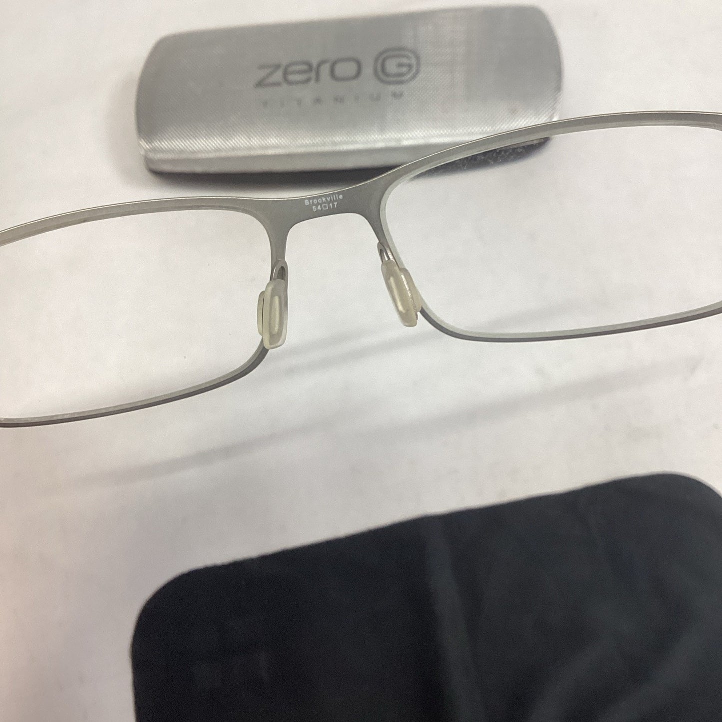 Zero G Titanium Brookville Black Silver Gradient 140mm Glasses W/ Hard Case
