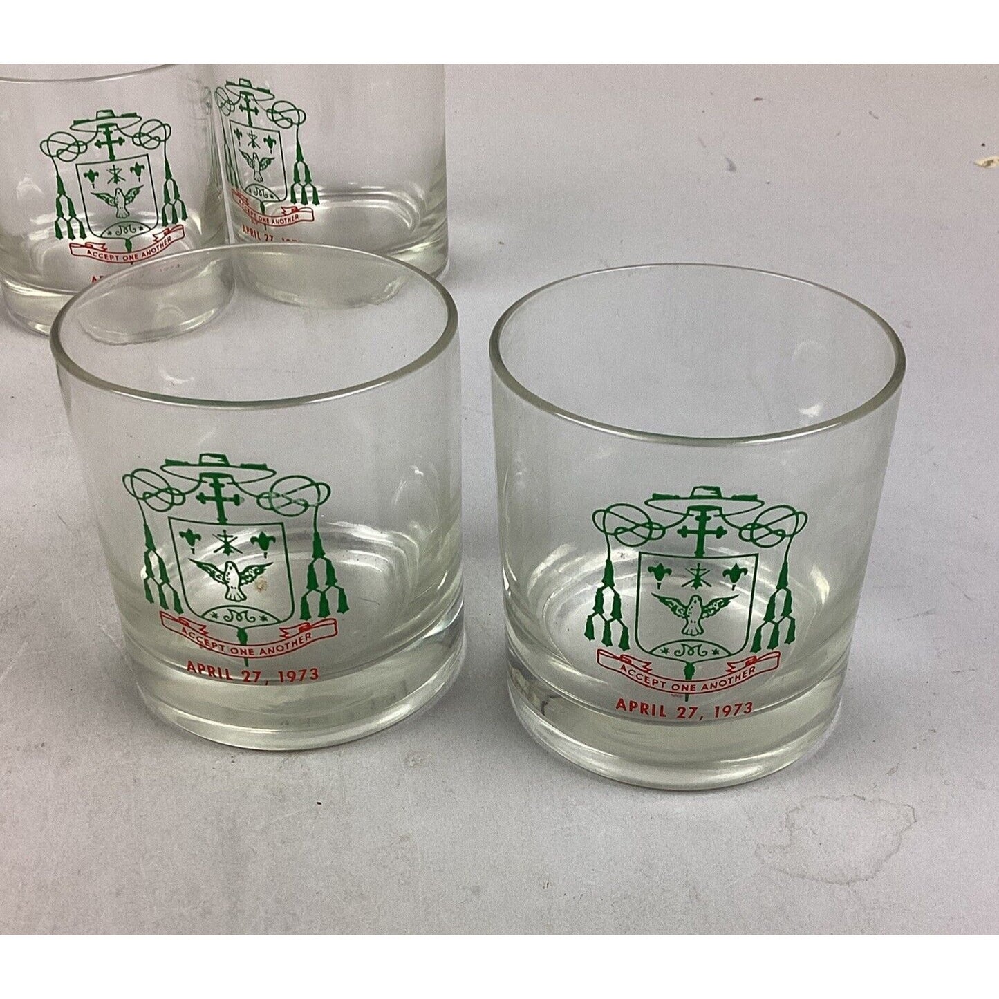 Accept One Another Set Of 6 Glass Tumblers - April 27, 1973