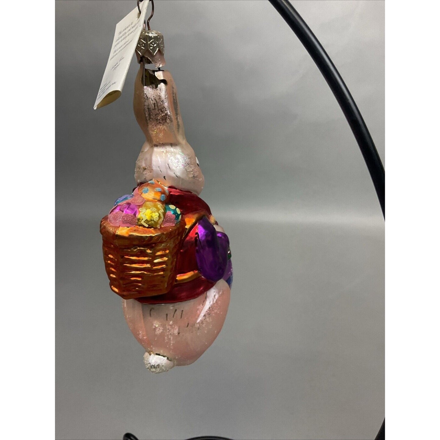 Radko “Roy Rabbit Purple Orange Egg Basket” + “Cuddled Egg” / Damaged