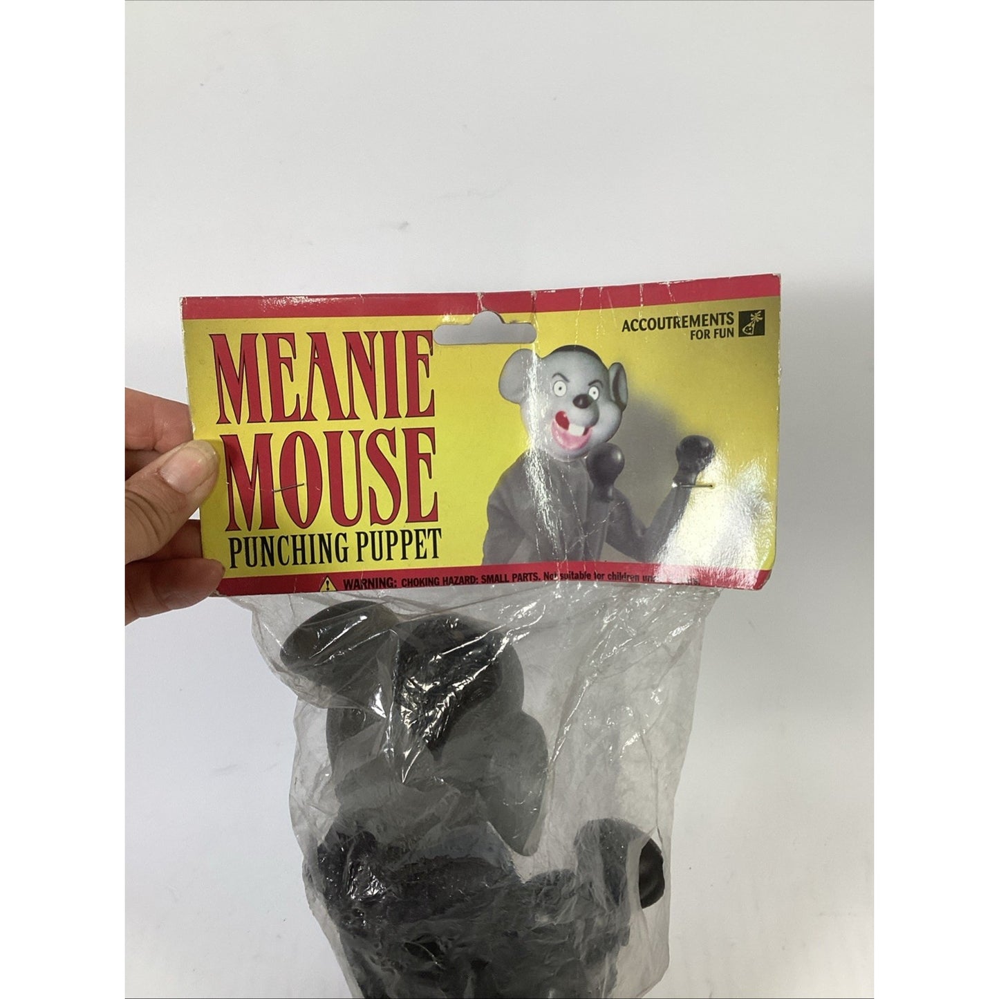 Vintage Rare NOS 1995 Meanie Mouse Punching Puppet - New In Plastic
