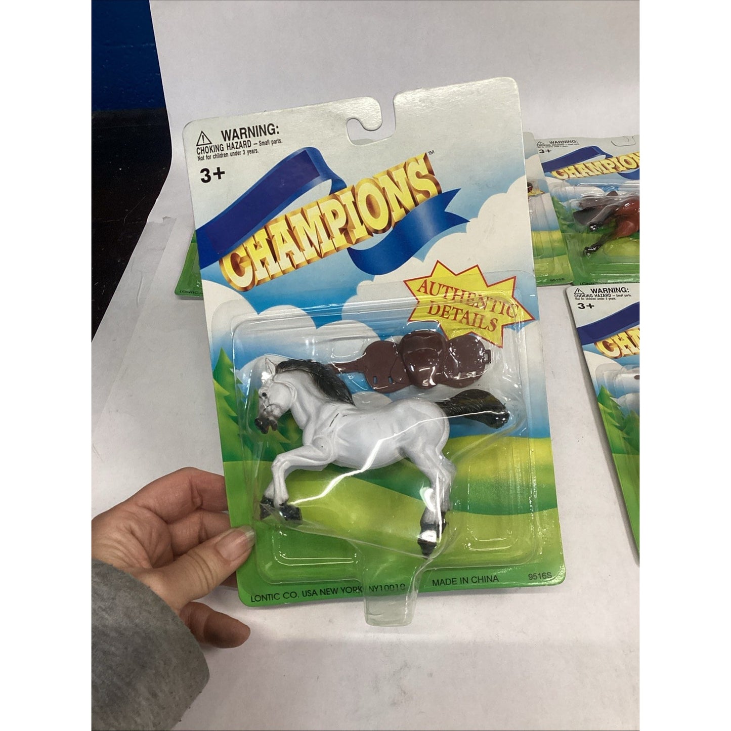 LOT Of 9 NEW Vintage LONTIC CO. Blue Ribbon Champions HORSES w/Saddles - New