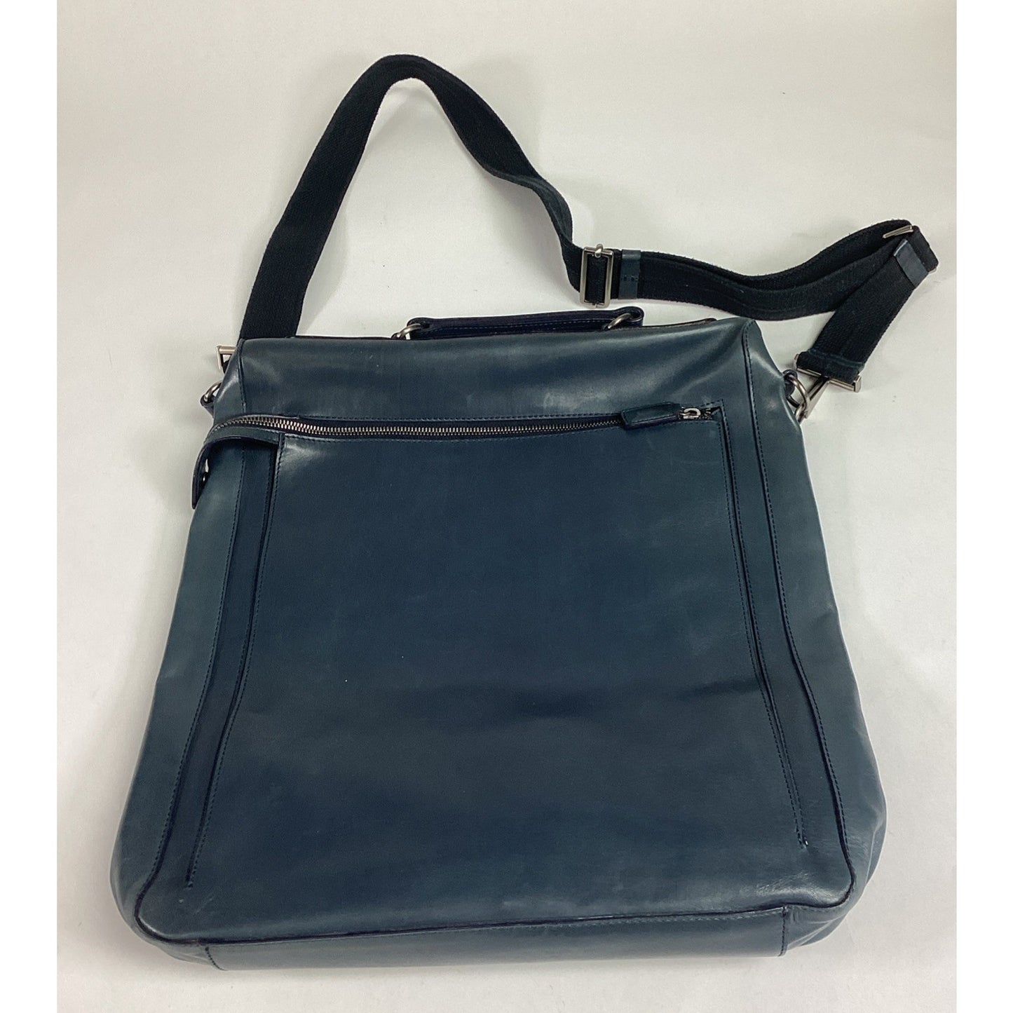 Marni Navy Blue Leather Tote Shoulder Messenger Bag W/ Shoulder Strap/2 Pockets