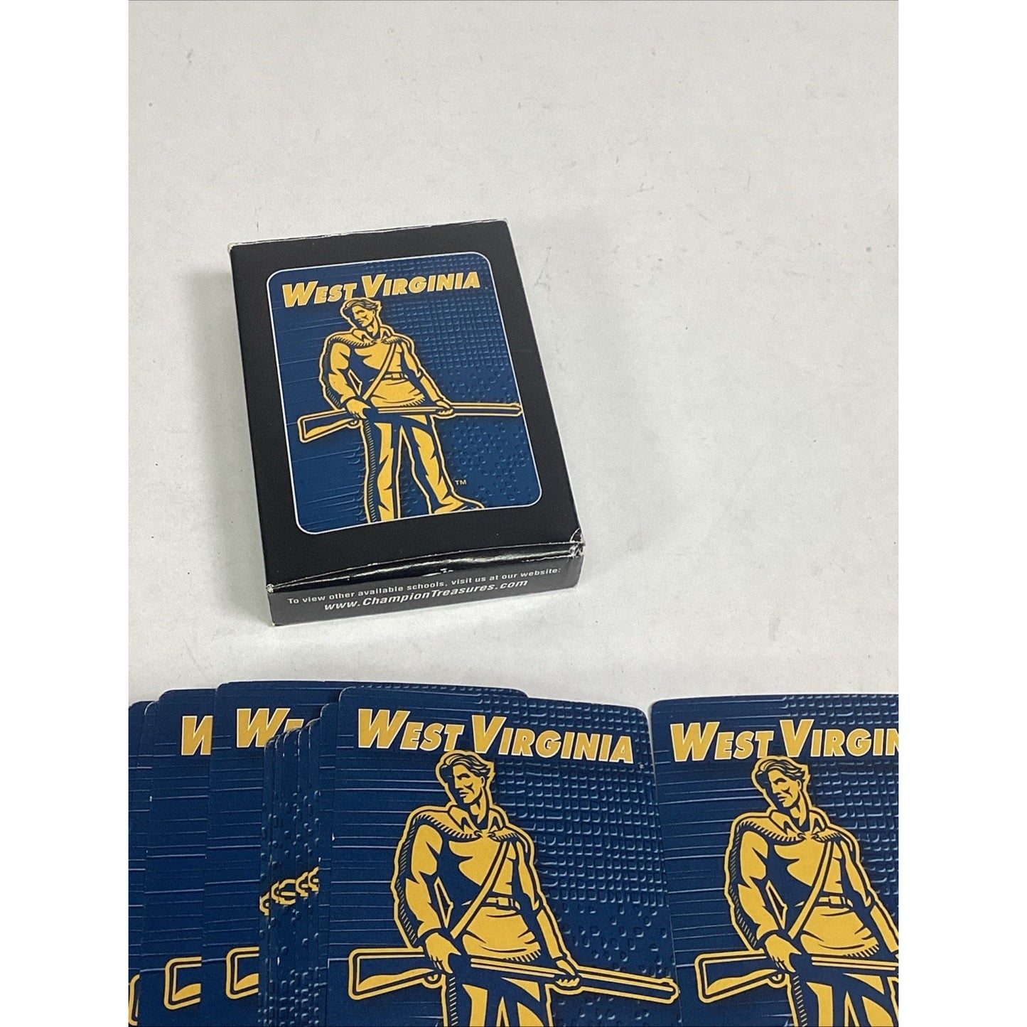 Champion Treasures Team Spirit West Virginia Mountaineers Playing Cards & Box