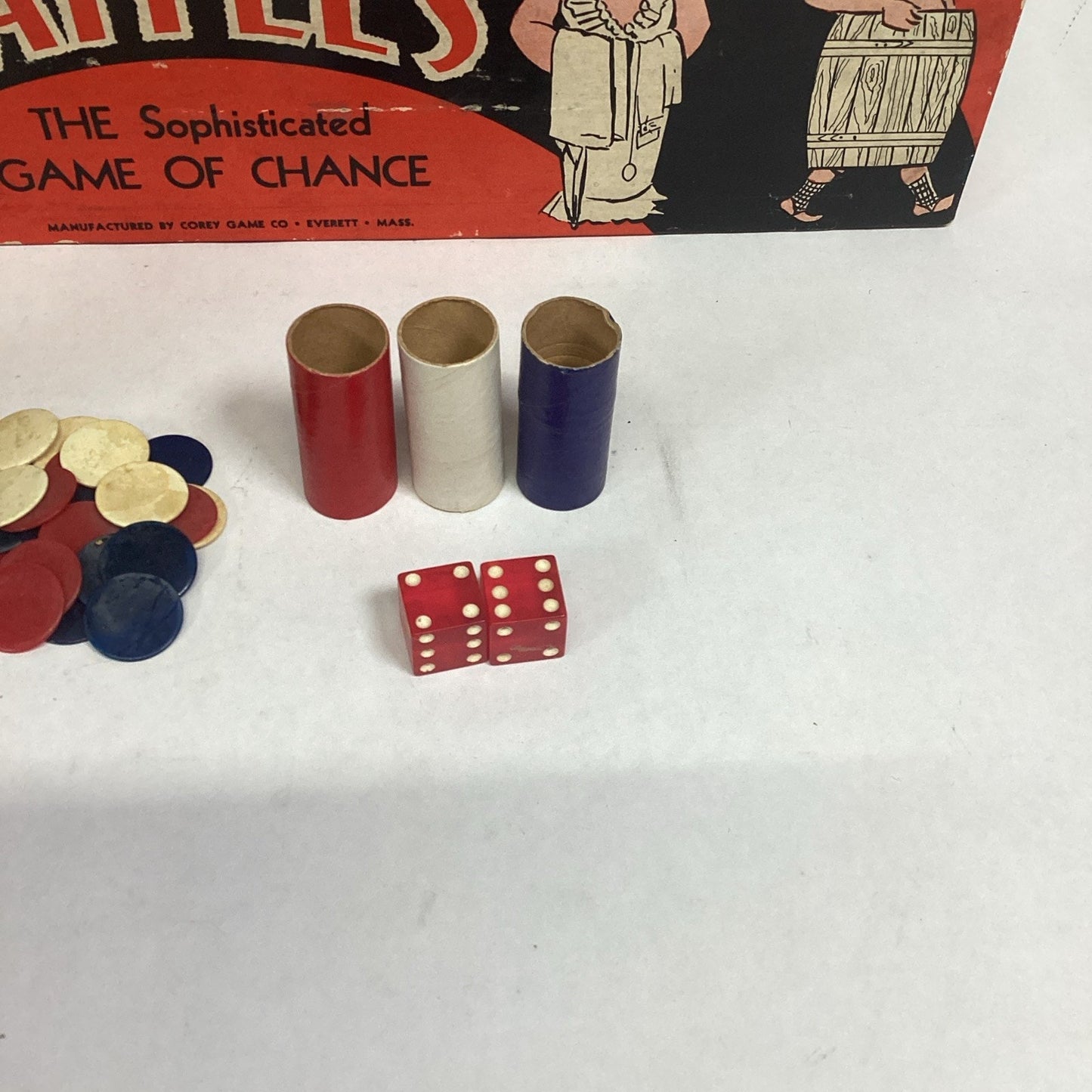 1939 - Raffles: The Sophisticated Game of Chance - Game Pieces, Dice & Box Only