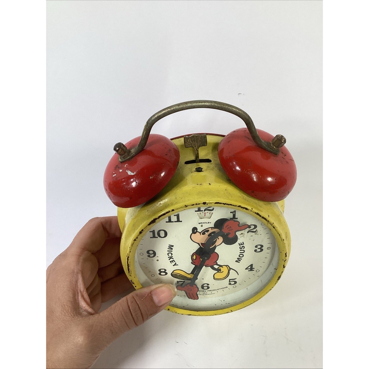 Vintage Bradley Mickey Mouse Alarm Clock Disney Germany Untested