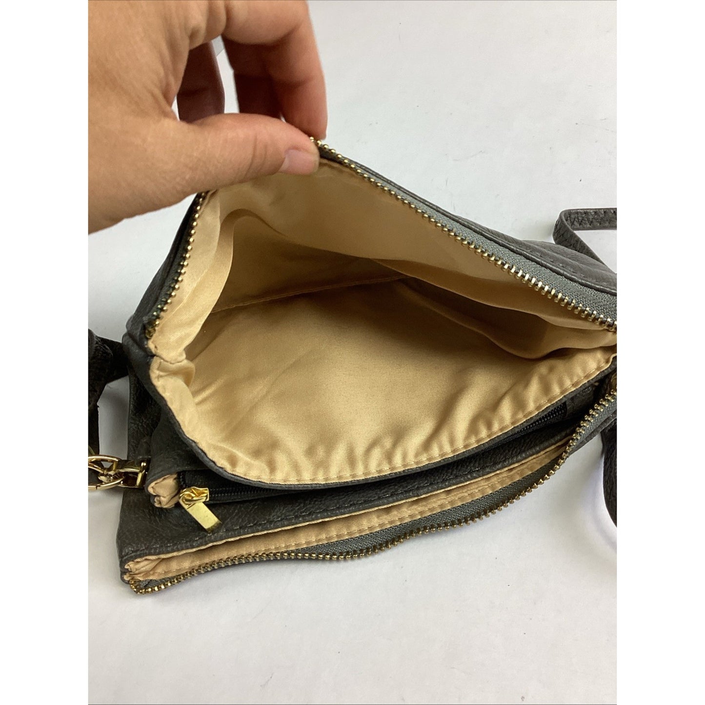 Michael Kors Gray Leather Purse Crossbody Bag