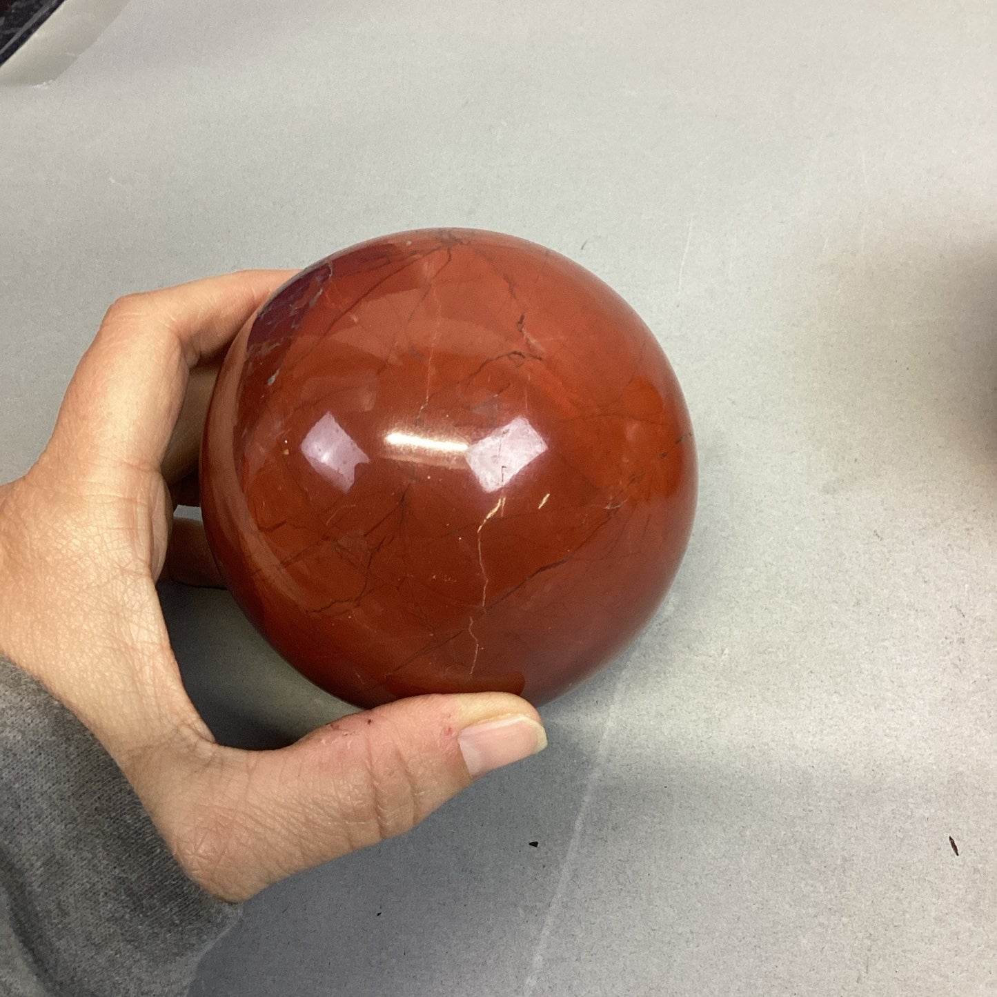 Set Of 4 Polished Stone Spheres And 2 Glass Spheres