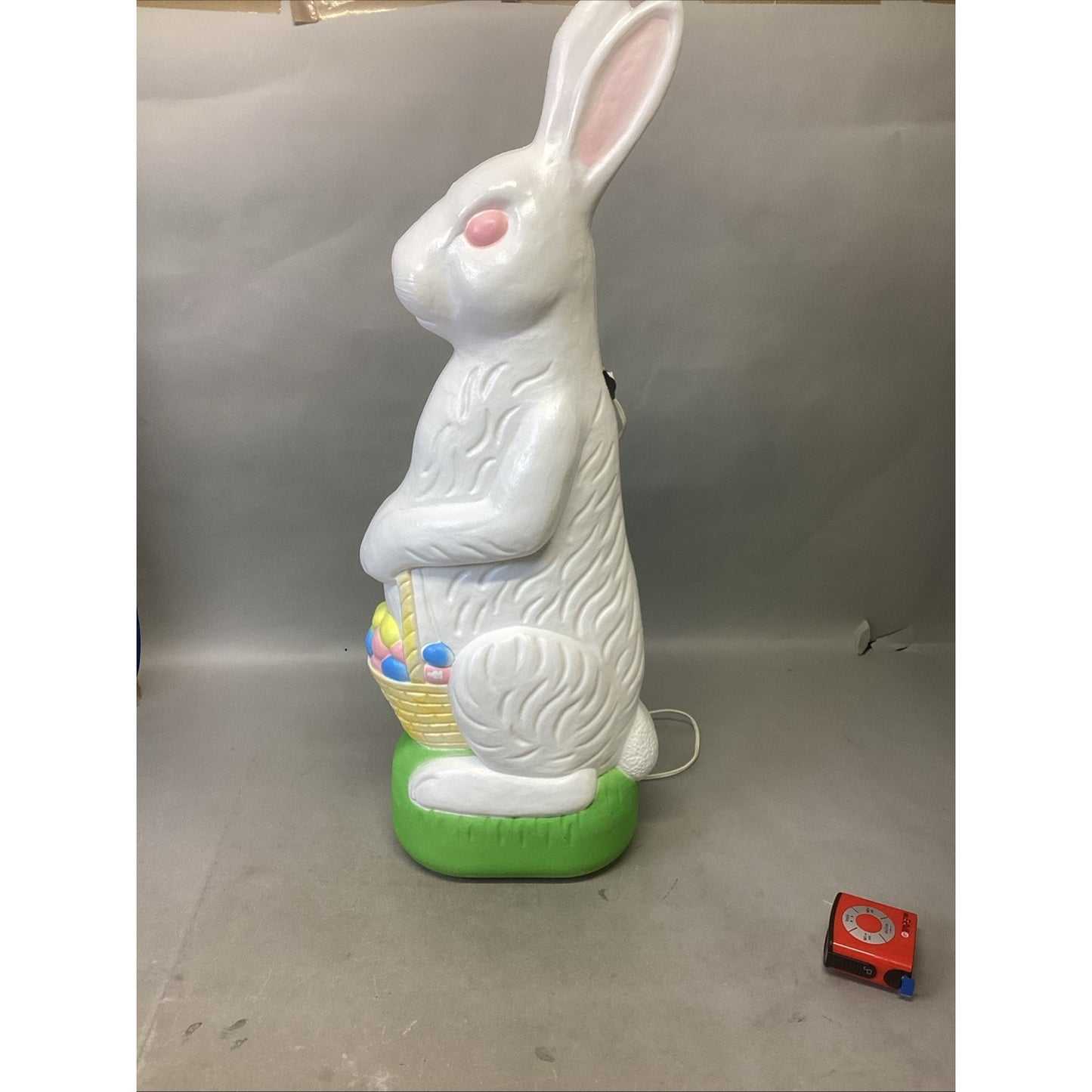 Vintage 1993 Light Up Blow Mold Easter Bunny W/ Easter Eggs Basket - 30”H