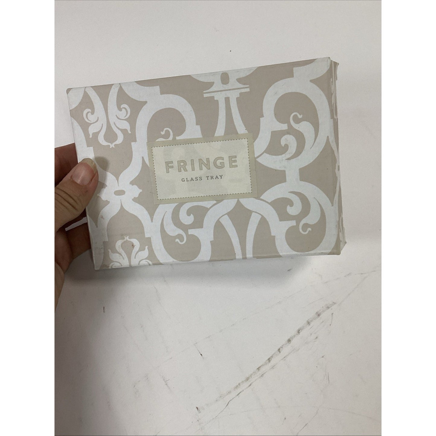 Fringe Studio Postcard Glass Trinket Tray Dish Small 4" x 6" Foreign Stamps