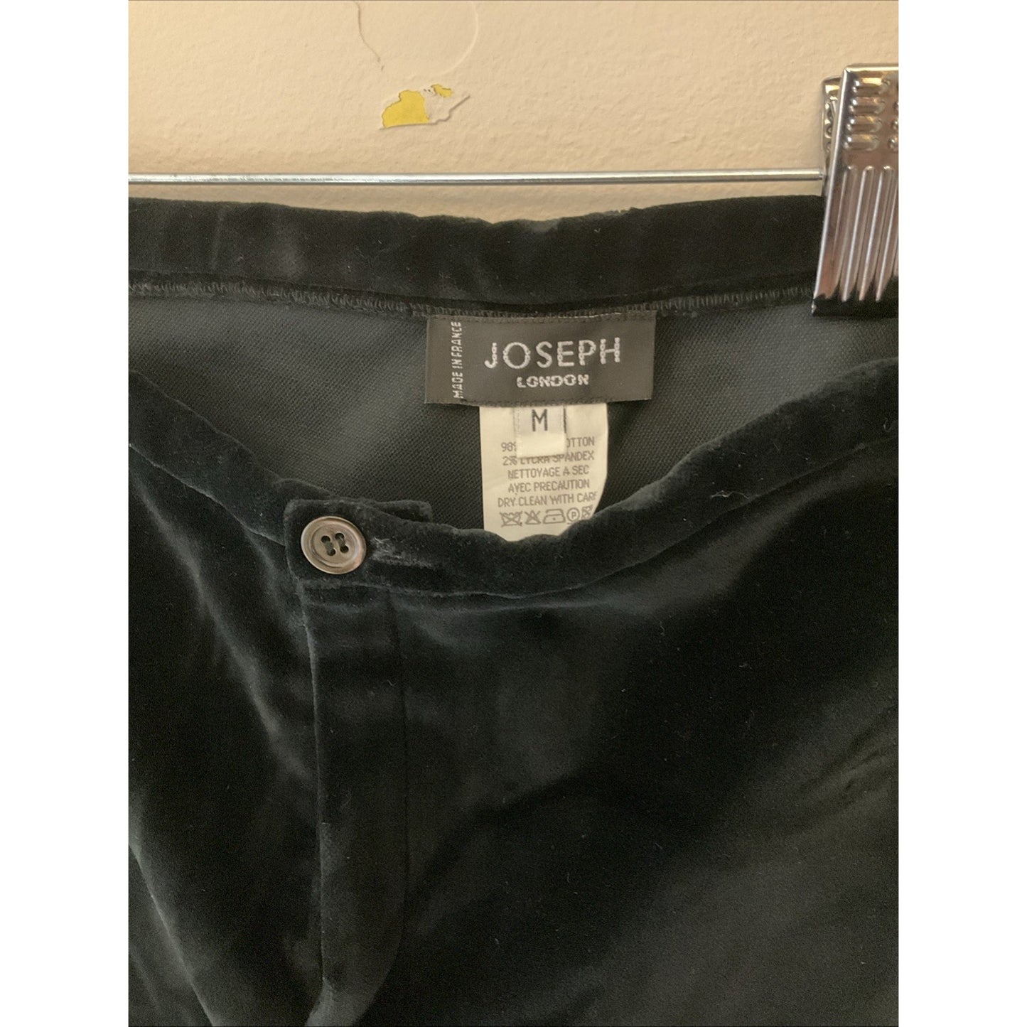 JOSEPH M London Made In France Black velour Pants
