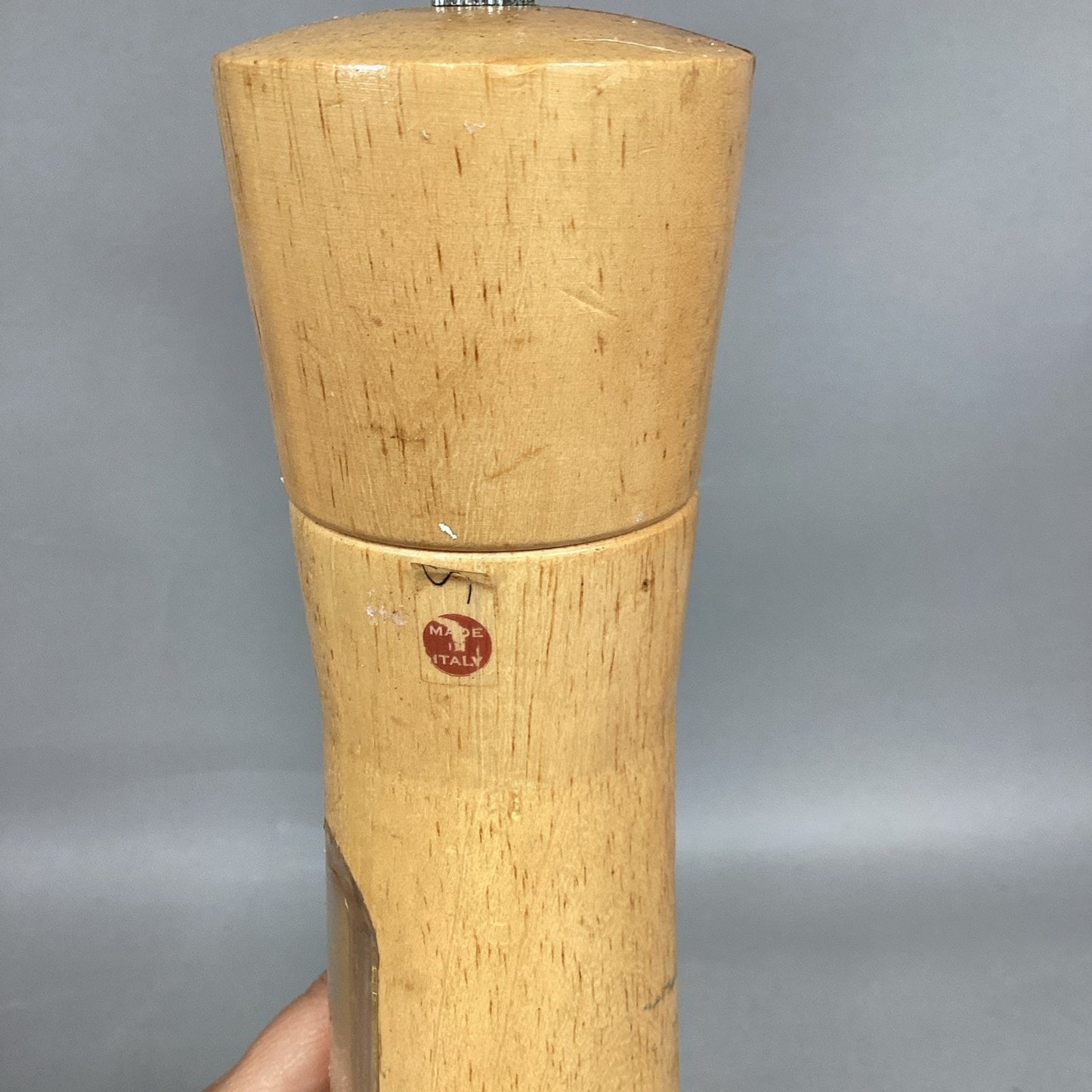 2-Piece Wooden Salt & Pepper Grinder/Mill 16" Tall w/See Thru Panels - Italy