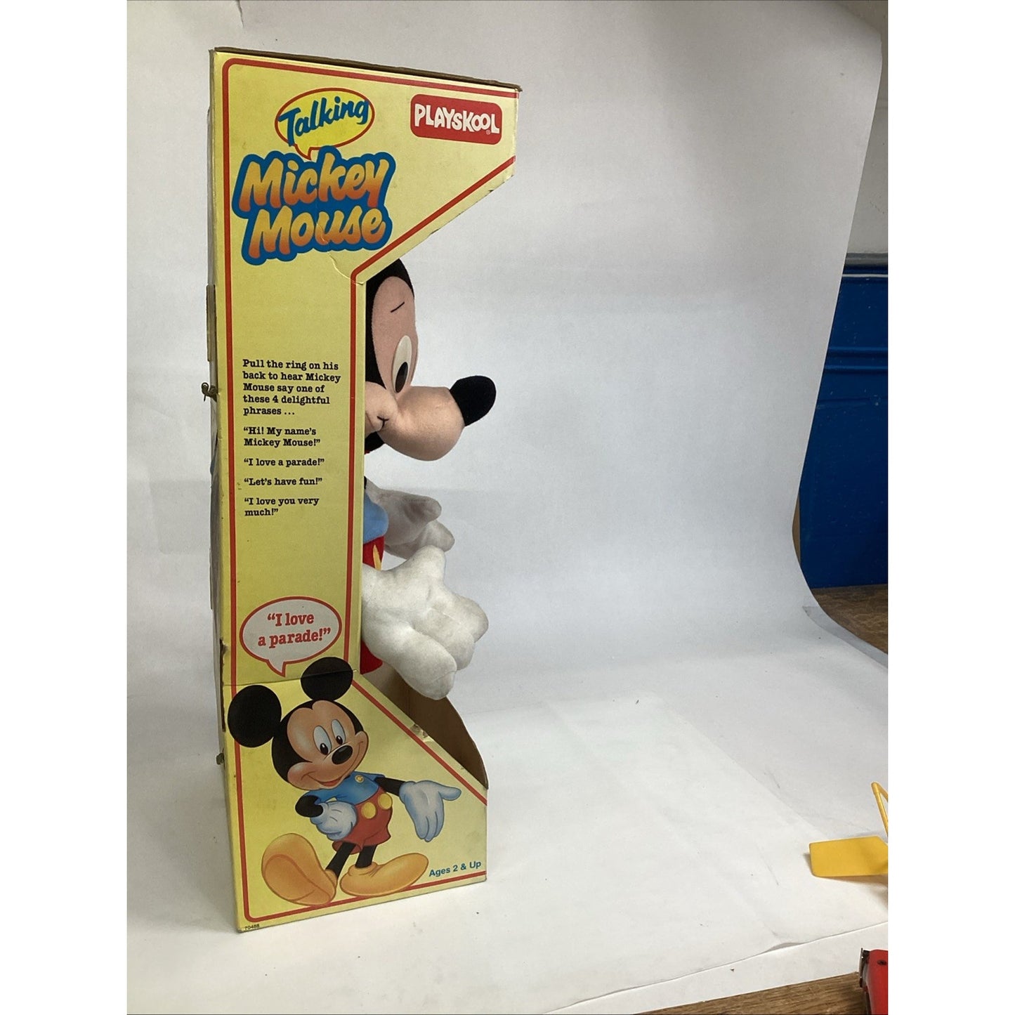 1988 DISNEY Talking Mickey Mouse Pull String Playskool 22" Plush 70488 Works