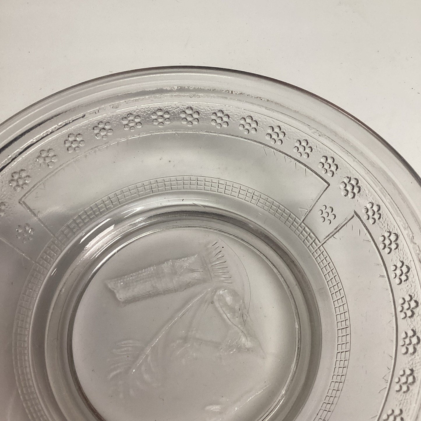 Antique 1880’s Egyptian Pattern Pressed Glass Soup or Cereal Bowls