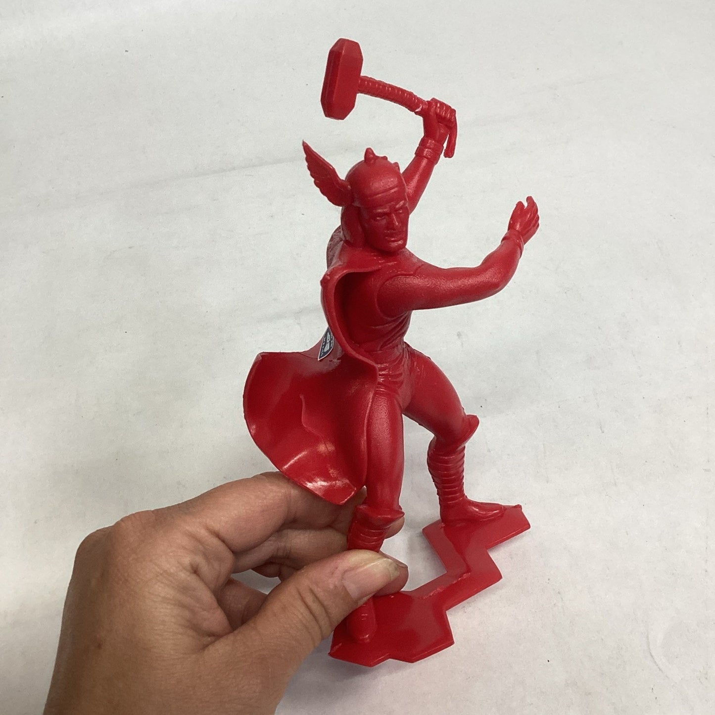 VTG 1967 Marvel Marx Thor 6" Plastic Red Figurine Super Hero Action Figure NOS