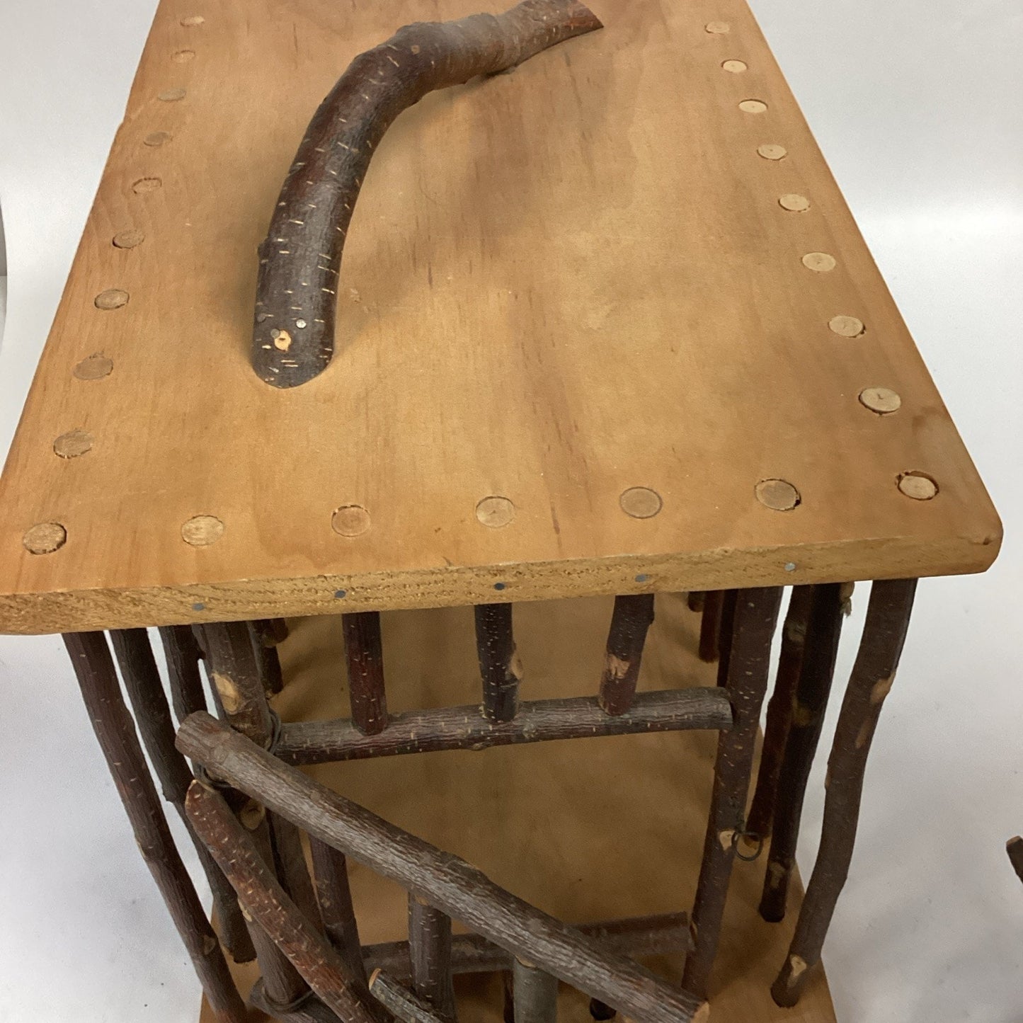 Handmade Wooden Cage With Carved Deer - Made By Wabi Wood Shop In Maine