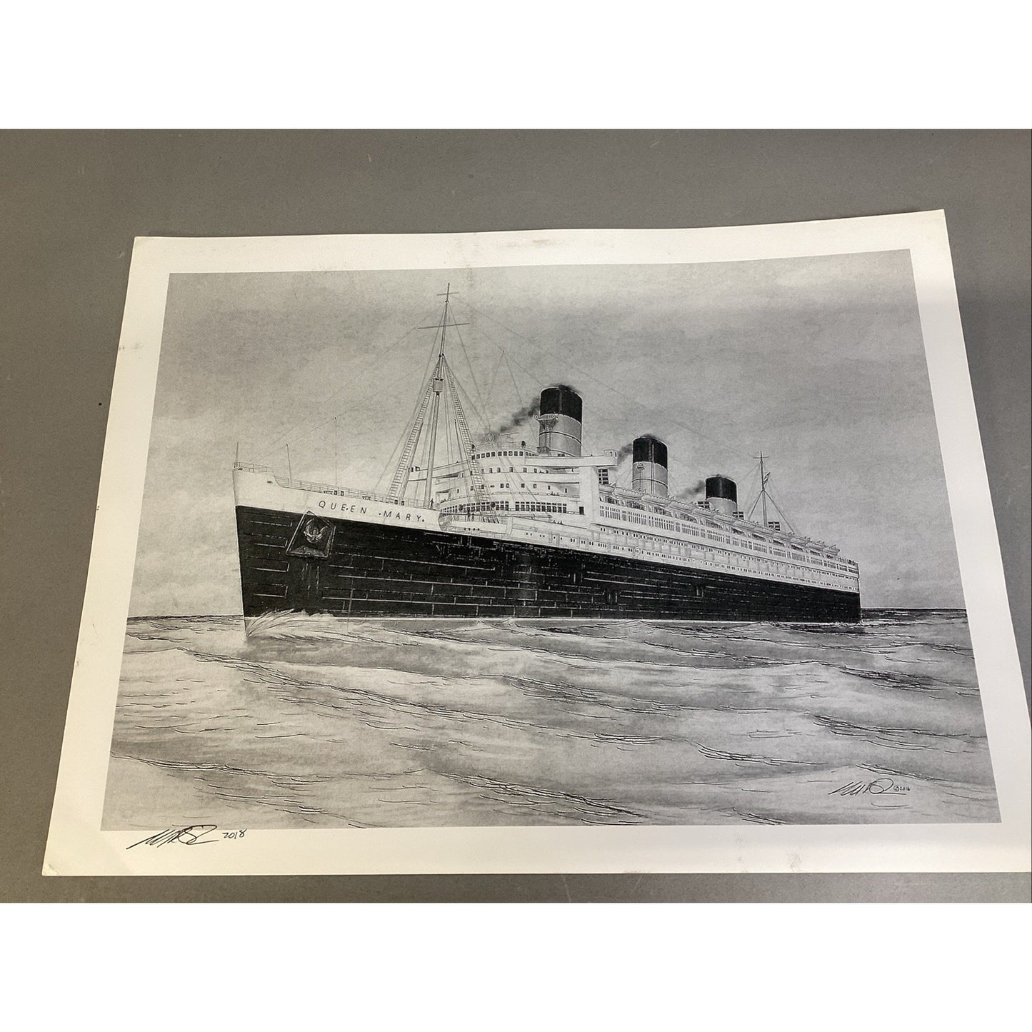 Queen Mary Ship Art Print - 16x12”