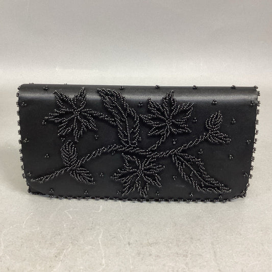 Schildkraut Handmade Black Beaded Floral Clutch Wristlet Wallet