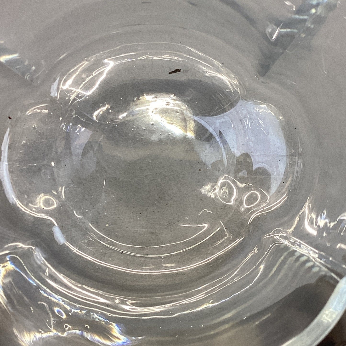 Vintage Glass Lobed Ice Bucket with Chrome Handle - 6x5x6”