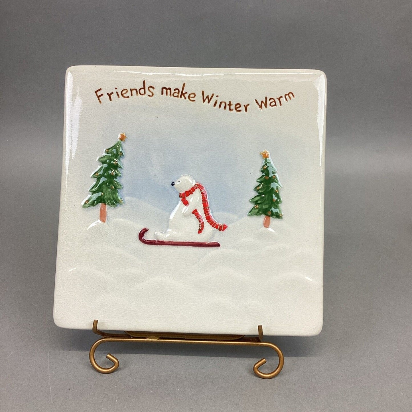 Russ Handpainted Tile & Stand, B&BW Polar Bear Soap 2012, Aurora Penguin & Snowm