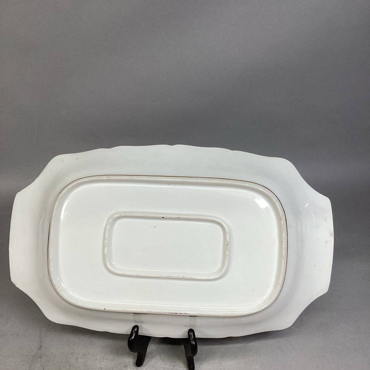 VTG Ceramic ‘May’ Hand Painted Decorative Serving Tray Floral Border - 16x9.5”